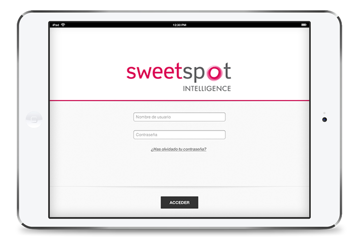 Diseño y desarrollo app ipad Sweetspot Intelligence